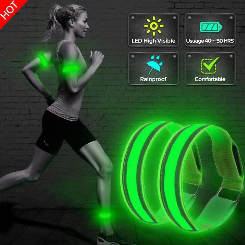 Running Gear Essentials - Reflective Armbands Water Proof LED Reflective
