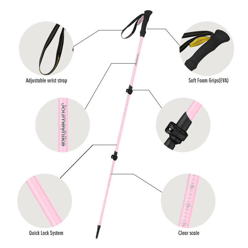 Pink Carbon Fiber Hiking Poles - đánh giá và giá Trekking Pole Carbon