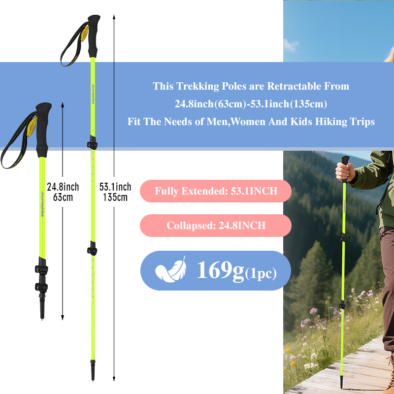 Fluorescent Green Carbon Fiber - đánh giá và giá Trekking Pole Carbon